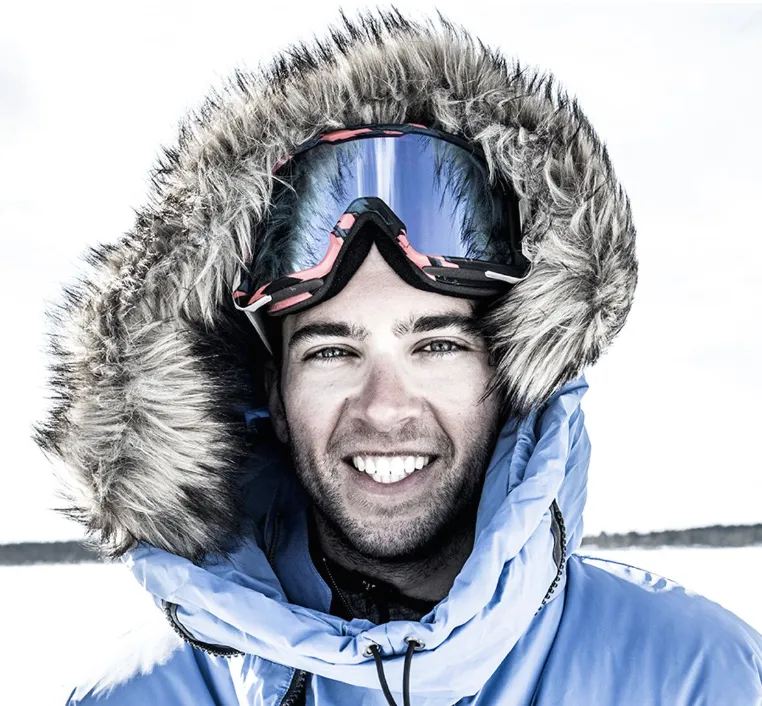 PEIKO® ambassador dog sledding at the north pole