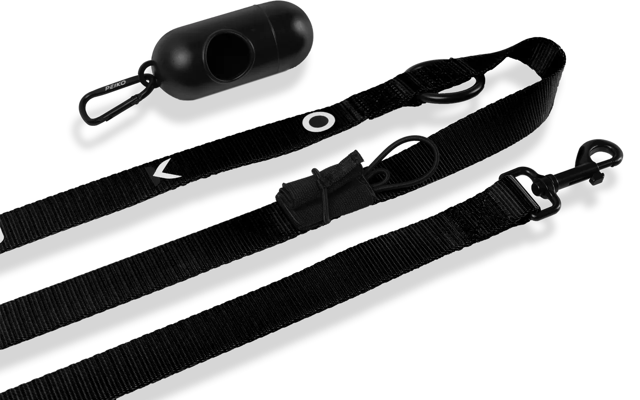 PEIKO® MultiLeash™ black with waste bag holder