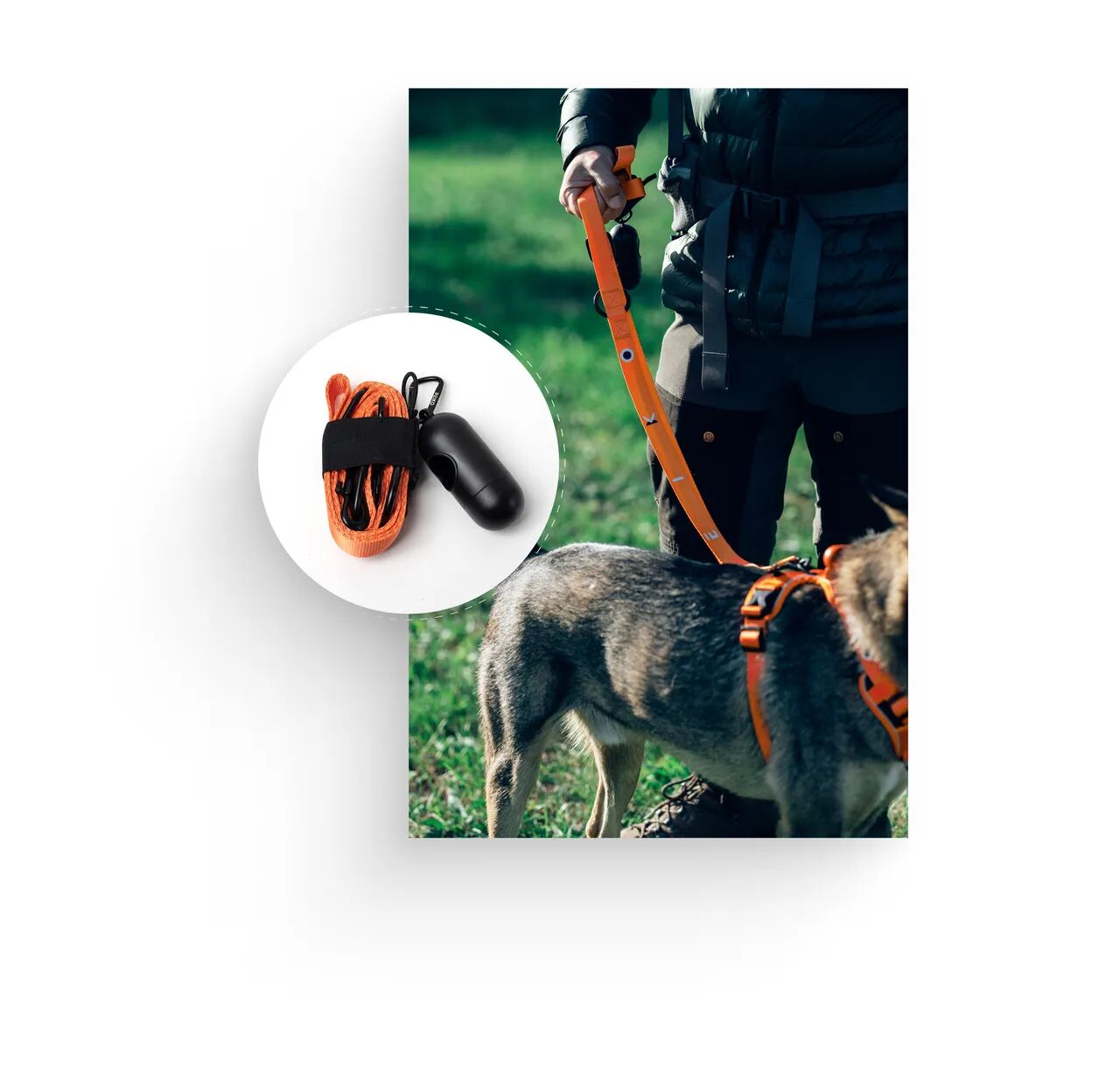 PEIKO® MultiLeash™ orange with waste bag holder