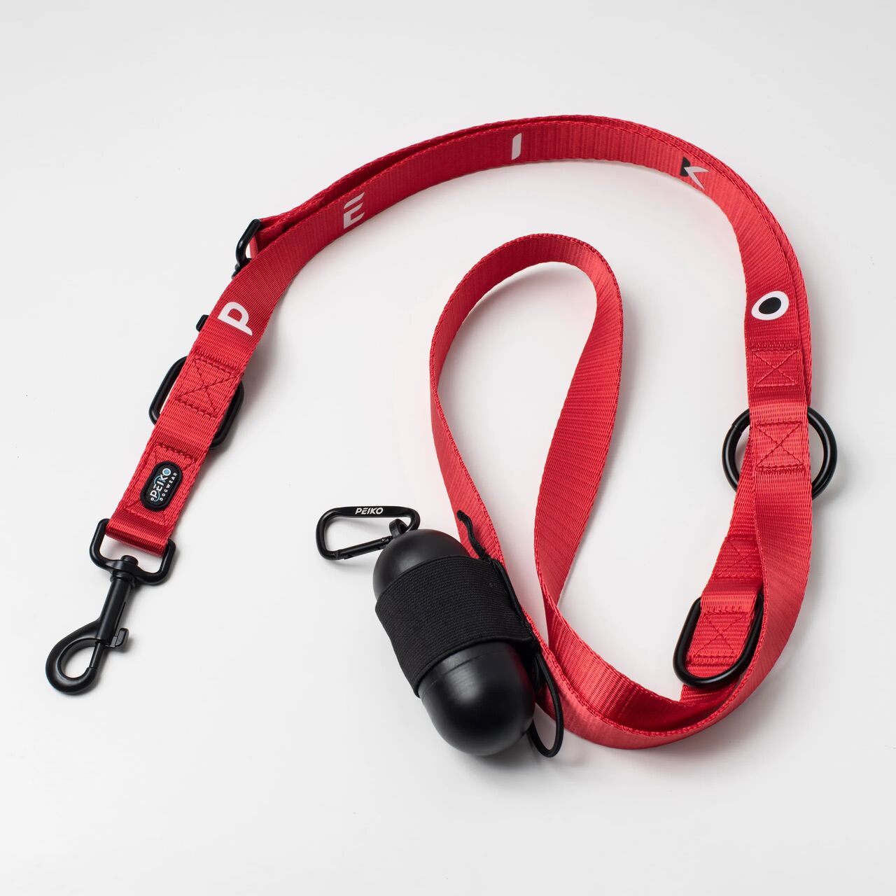 PEIKO® MultiLeash™ red with waste bag holder